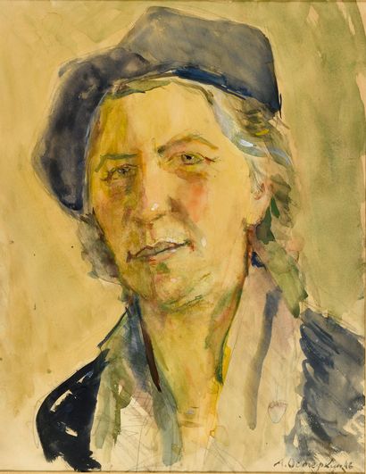 OSMERKIN ALEXANDER 1892-1953) 
Portrait 
Watercolor...