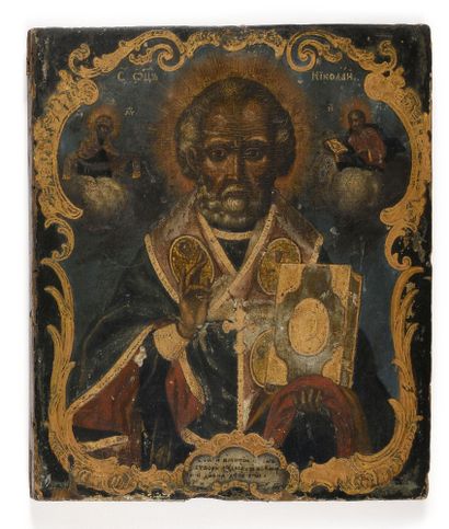 null ICON "SAINT NICOLAS

Tempera on wood

Russia, 18th century

31 х 26,5 cm. B.E....