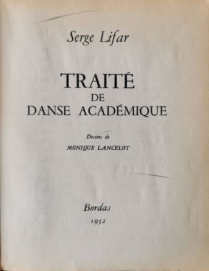 null LIFAR SERGE (1905-1986) - AUTOGRAPHE

LOT de trois livres : 1) Traité de danse...