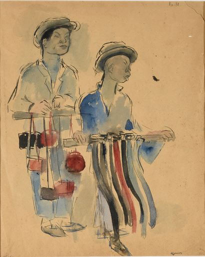 null SUKHANOV BORIS (1900-1987)

Double-sided drawing

"Asian Salesmen", on the back...