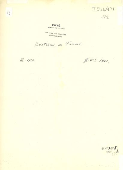 null ERTE (Romain de TIRTOFF) (1892-1990)

Final Costume

Gouache on paper

Signed...
