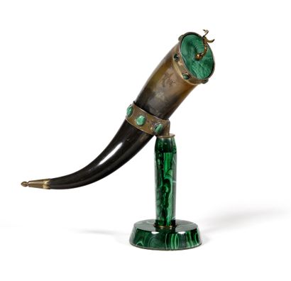 HORN 

with its malachite and gilt bronze...