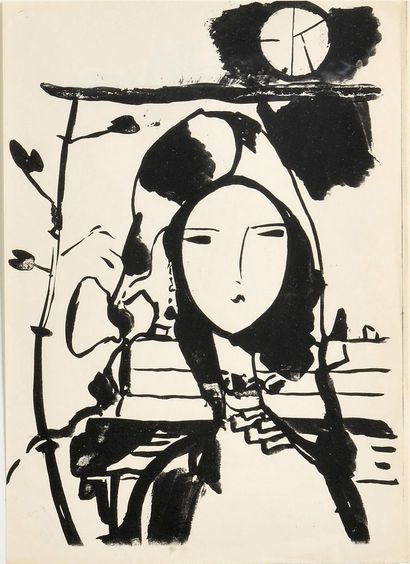 null KROPIVNITSKY EUGENE (1893-1979)

Portrait of a young woman

Ink on paper

Monogrammed...