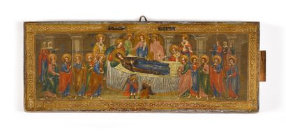 null DORMITION" ICON

Russia, Novgorod School (probably Stroganov School), 19th century

Tempera...