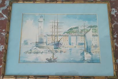 null SASSILA (?)

Three-masted boat at the foot of the lighthouse

Watercolor on...