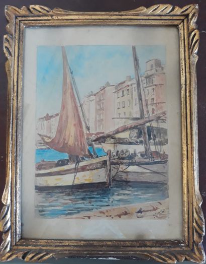 null 20th CENTURY FRENCH SCHOOL

Sailboats in the port of Saint Tropez

Watercolor...