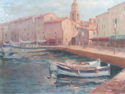 null J.C. SCHNEIDER

National Day in the port of Saint Tropez

Oil on canvas, unframed

Signature...