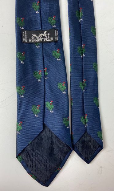 null Three silk ties with snails, toucan, and rooster motifs (one tear).

Good c...