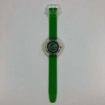 null 
SWATCH

Vers 1992.

Réf: SAK102.

Montre bracelet type chronographe modèle...