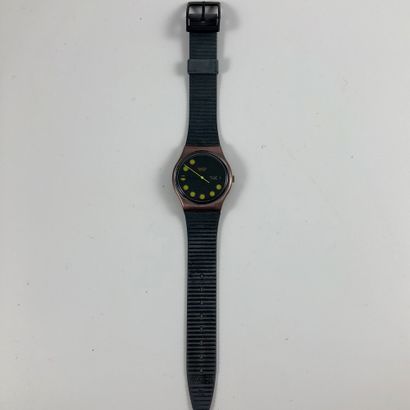  SWATCH Vers 1991. Réf: GX706. Montre bracelet modèle "Brightlight". Mouvement quartz....
