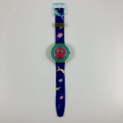 null SWATCH

Circa 1991.

Ref: SDN100.

Scuba type wrist watch model "Blue Moon".

Quartz...