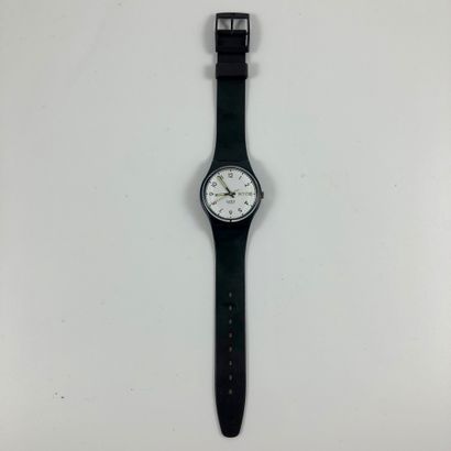 null 
SWATCH

Circa 1990.

Ref: GN402.

Black Line" wrist watch.

Quartz movement.

New...