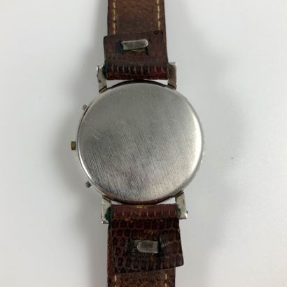  MOVADO TRIPLE DATE CIRCA 1946. Ref : 186XX. Stainless steel wristwatch, round case,...