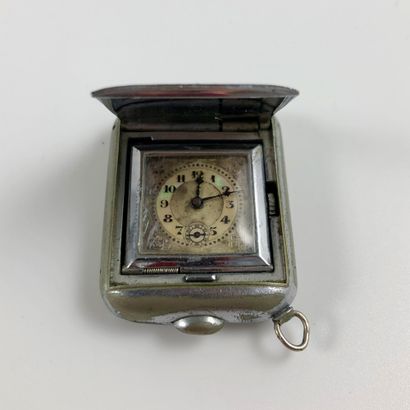  HANDBAG WATCH. Pocket watch in a chromed...