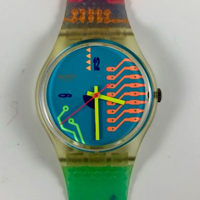 null 
SWATCH

Circa 1991.

Ref: GK122.

Hacker's Reward" wristwatch.

Quartz movement.

New...