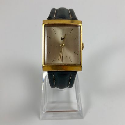 null 
LIP. Ref : 326063. Rectangular watch with steel case. Signed ecru dial, baton...