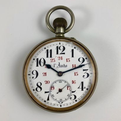  THE AUTO. Ref : 740494. Silver pocket watch....