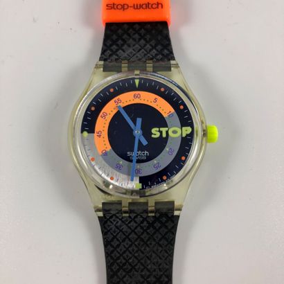null SWATCH

Vers 1993.

Réf: SSK100.

Montre bracelet type stop watch modèle "Coffee...