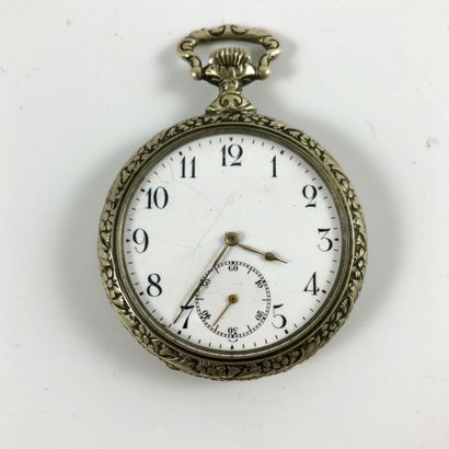 null 
BLERIOT. CIRCA 1910. Pocket watch. Case in silver plated metal. Engraving on...