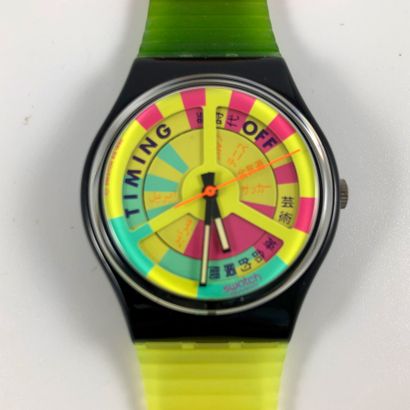 null 
SWATCH

Circa 1992.

Ref: GB721.

World Record" model wristwatch.

Quartz movement.

New...