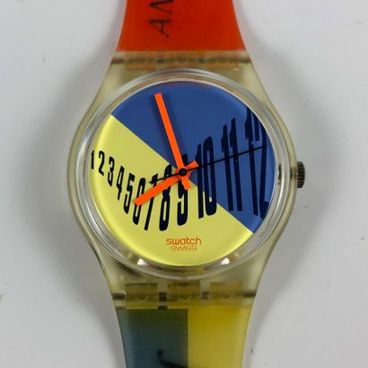 null 
SWATCH

Circa 1992.

Ref: GK131.

Typesetter" wristwatch.

Quartz movement.

New...