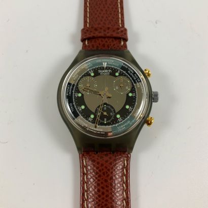 null SWATCH

Vers 1993.

Réf: SCM102.

Montre bracelet type chronographe modèle "Jet...