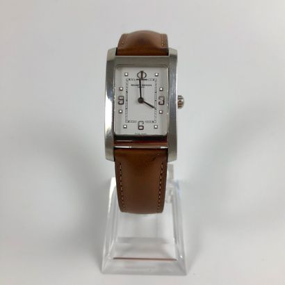 null 
BEAUME ET MERCIER HAMPTON QUARTZ. CIRCA 2010. Ref 65434. Rectangular watch...