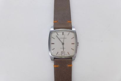  LONGINES Comet TV - About 1970. Ref : 642614. Design watch with a curved rectangular...