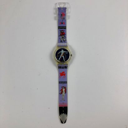 null 
SWATCH

Circa 1992.

Ref: GK141.

Discobolus" model wristwatch.

Quartz movement.

New...