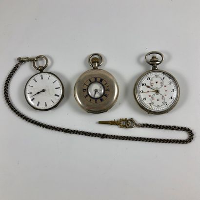  The first one is a GOUSSET VACHERON Ref : 17692. Silver pocket watch, engraved on...