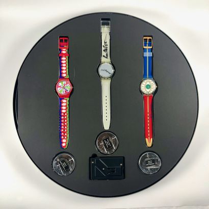 null SWATCH

Circa 1990.

Ref: GZ806.

Set of three limited edition "100 years of...