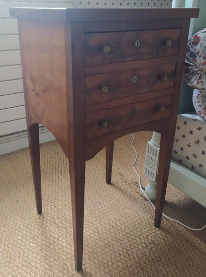 null CHEST in fruitwood, it opens with three drawers in front, sheath feet. 19th...