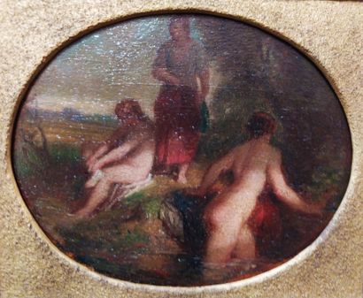  Augustin FEYEN-PERRIN (1826-1888) Attributed to The Bath of the Nymphs Carton Frame:...