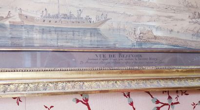 null Ferdinand BOURJOT (1768-1838). Vue de Beauvoir pour la Baronne Henry. Plume,...