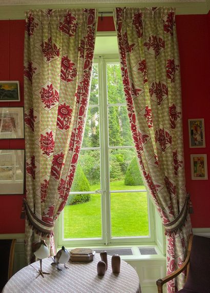 null THORP OF LONDON Editor for Christian BADIN Four pairs of curtains in lined taffeta...