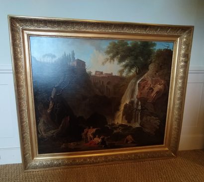 null Dans le goût de Joseph Vernet Pêcheurs près des cascatelles de Tivoli Toile...