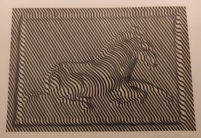  VICTOR VASARELY (1906-1997) The Zebra Signed lower right and numbered 104/138 Plate...