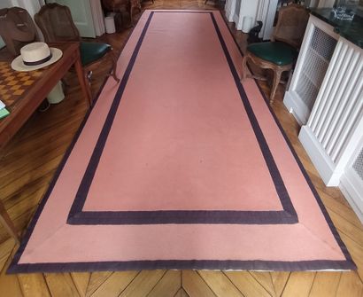 null MANUFACTURE BRUN DE VIAN-TIRAN Carpet of Avignon in wool and cotton with coral...