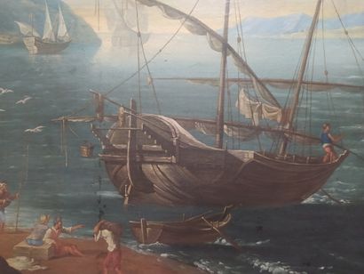 null PROVENCAL SCHOOL circa 1720, entourage of Joseph ABEILLE Navy with fisherman...