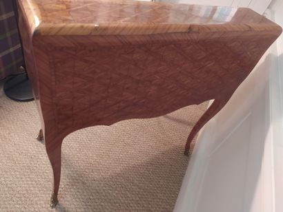 null PENTE DESK in veneer and rosewood marquetry decorated on all sides with a cross,...