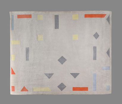 null AFTER BART VAN DER LECK (NDL/ 1876-1958) Spatial wool carpet on the reverse,...