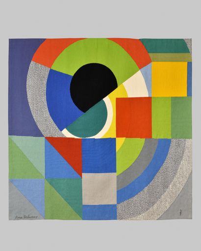  AFTER SONIA DELAUNAY (UKR-FRA/ 1885-1979) Finistère wool tapestry signed 'Sonia...