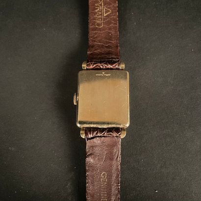 null PAUL BREGUETTE About 1960. Gold-plated wristwatch. Cream dial with associated...