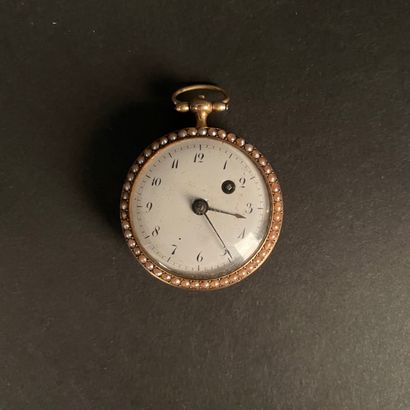 null GOUSSET COCK OF COLLAR. About 1850 Yellow gold 750/1000 ladies' pocket watch,...