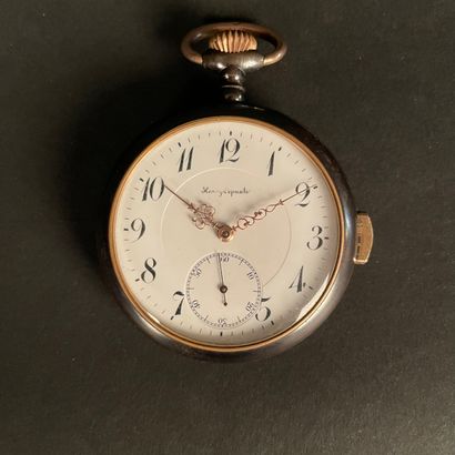null HENRY LEPAUTE A SONNERIE. CIRCA 1900. Pocket watch with steel striking. White...