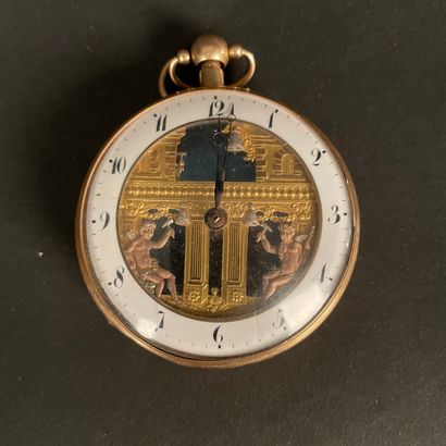 null MONTRE A AUTOMATES Réf : 255. Vers 1850. Rarissime montre de gousset à automates,...