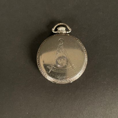 null HAMILTON GOUSSET FREEMASON. CIRCA 1929. Ref : 0520268. Pocket watch. Silver...