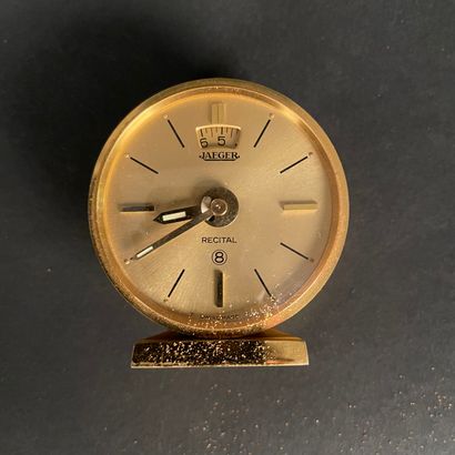 JAEGER LECOULTRE TRAVEL ALARM CLOCK. Gold-plated...