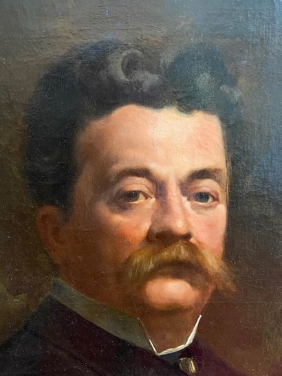 null Ferdinand BASSOT (1843-1900) Portait d'homme Huile sur toile 65 x 54 cm (frottements...