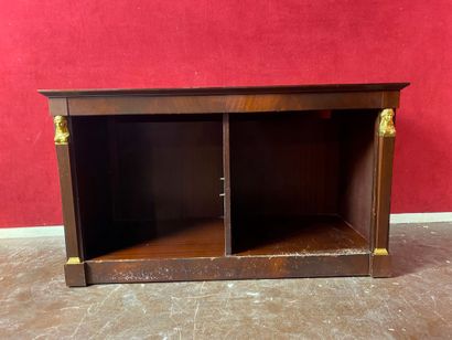 null Mahogany LOW CABINET opening with two drawers in the waist, the uprights with...